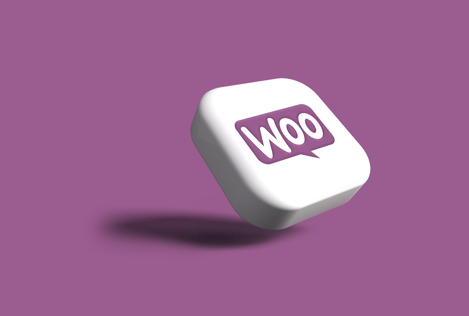 a purple and white square with the word woo on it